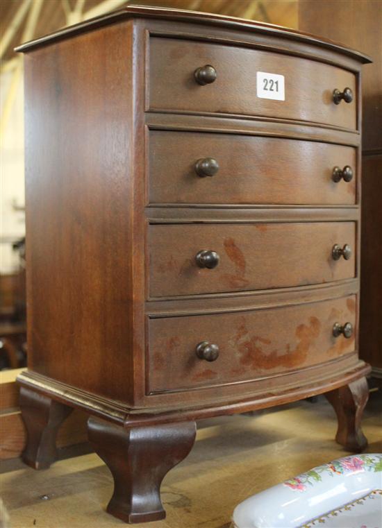 Mahogany miniature tallboy & chest of drawers